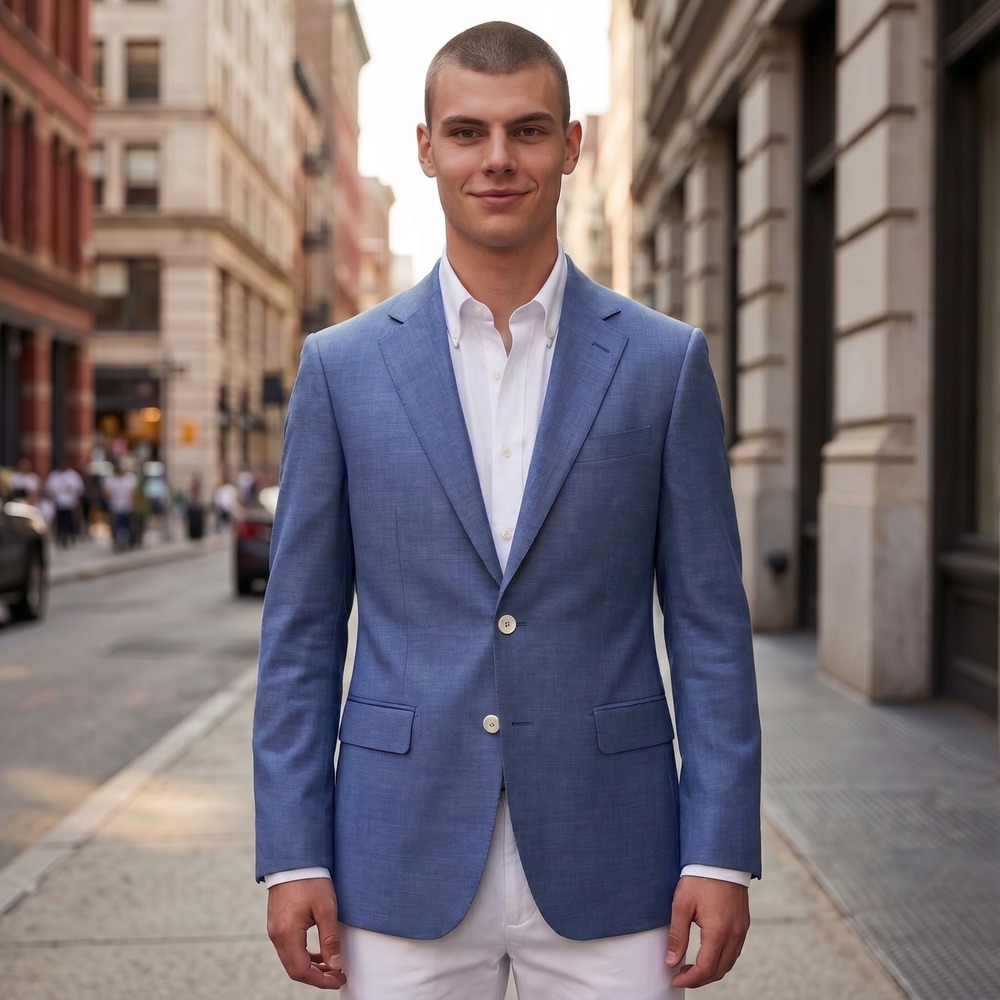 Suitsupply Lazio Blue Vitale Barberis Canonico 110s Wool Blazers Coats 38L FLAWS